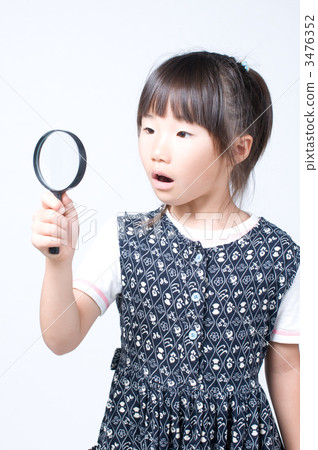 Girls watching magnifying glasses 3476352