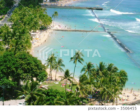 威基基海灘 避暑勝地 鳥瞰 3506455