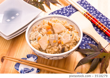 Taro rice cooked rice 3518279