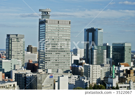 仙台市全景和建設城市 3522067