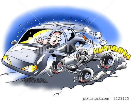 A car with defective brakes-插圖素材 [3525125] - PIXTA圖庫