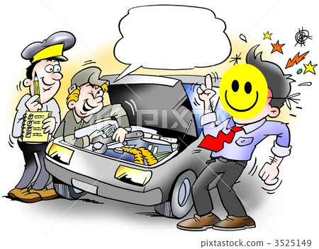 Smiley Inspection of an Car 3525149