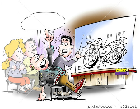 Teaching students there take a motorcycle driving license Teaching students there take a motorcycle driving license 3525161
