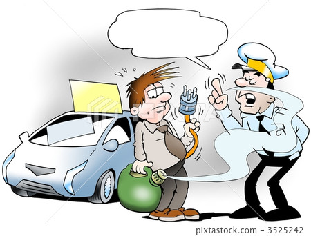 Cop checking the fuel for your car Cop checking the fuel for your car 3525242