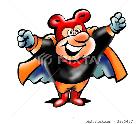 Superman bear hero standing with clenched fists 3525457