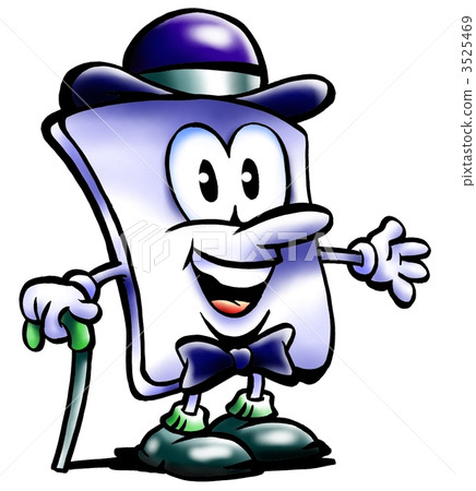 Paper mascot with bowler hat Paper mascot with bowler hat 3525469