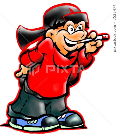 Boy smokes a cigarette 3525474