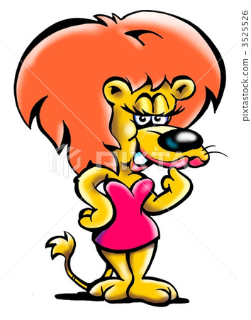 Cute Lion female in a slim skirt 3525526