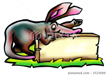 Aardvark holding a sign Aardvark holding a sign 3525609