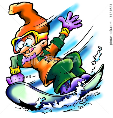 Snowboarder in full speed 3525683