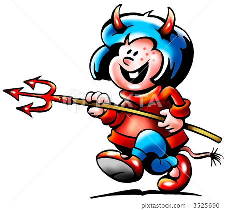 Devil girl with a long pitchfork 3525690