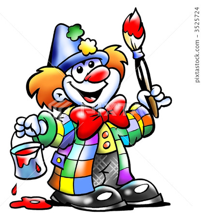Circus Clown who paints with a red color Circus Clown who paints with a red color 3525724