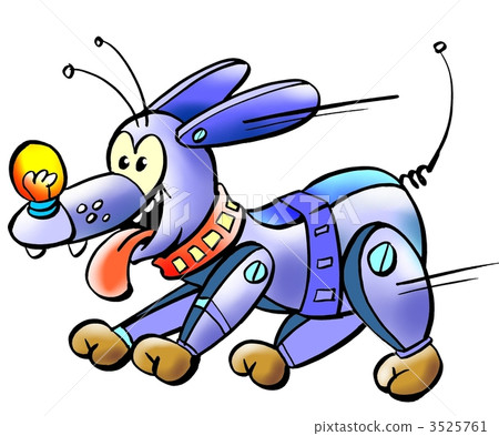 blue robot dog cartoon