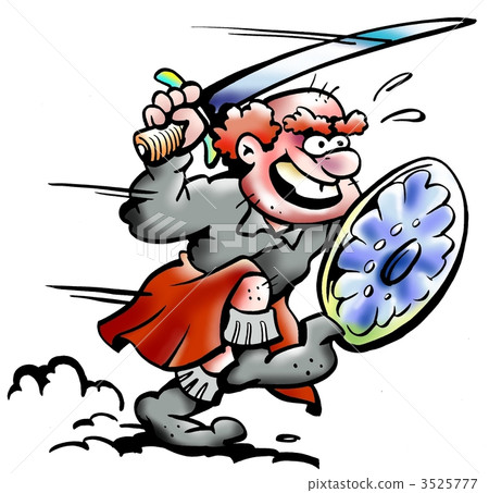 Running Irish Warrior in traditional Uniform Running Irish Warrior in traditional Uniform 3525777
