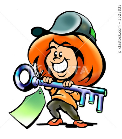 Girl holding a big key Girl holding a big key 3525835