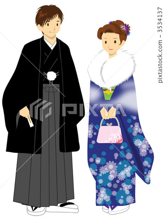 Japanese style women and men Japanese style women and men 3534137