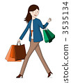 購物與購物袋的婦女 3535134
