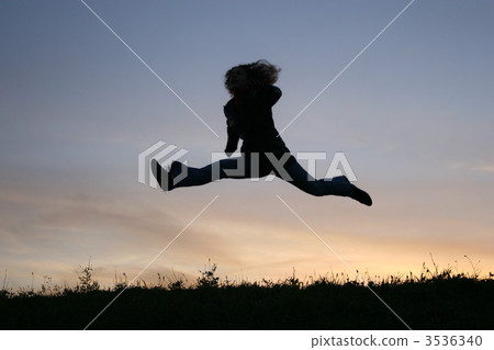 silhouette jump girl silhouette jump girl 3536340