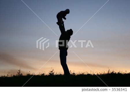silhouette father with baby silhouette father with baby 3536341
