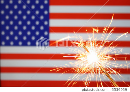 sparkler on usa flag sparkler on usa flag 3536939