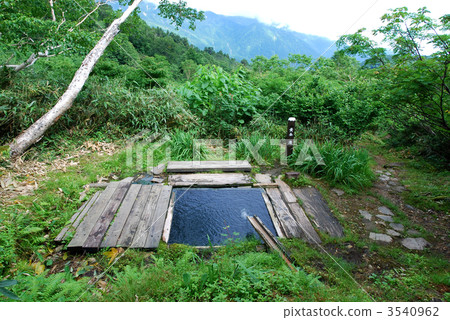 natural hot spring, secret hot spring, open-air bath 3540962
