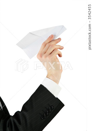 Hand with paper plane 3542455