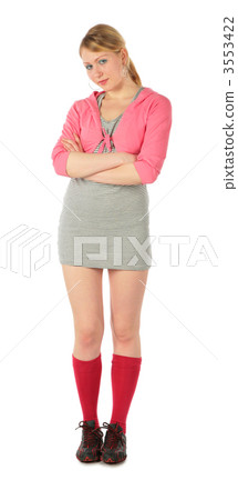 Young blonde girl stands Young blonde girl stands 3553422
