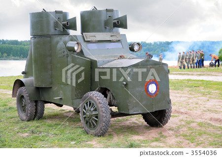 Russian armored car in military show from first world war Russian armored car in military show from first world war 3554036