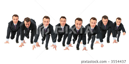 businessman runs having compressed fists 3554437