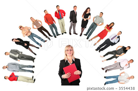 Middleaged businesswoman with red folder Middleaged businesswoman with red folder 3554438