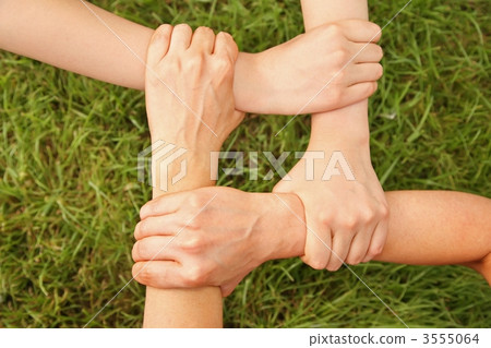 four hands hold each other 3555064