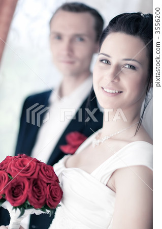 Young wedding couple portrait Young wedding couple portrait 3556200