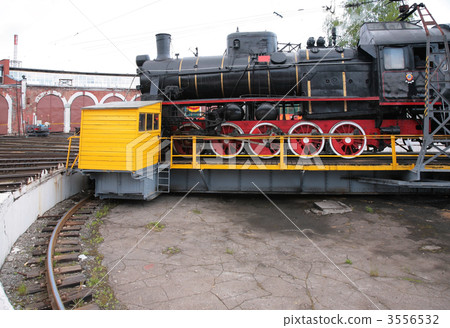 Steam locomotive in museum by side 3556532