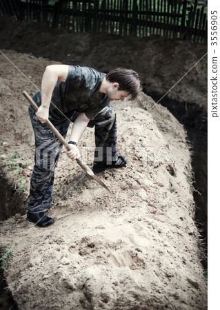Digger at work Digger at work 3556905