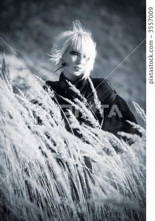 Goth woman outdoors portrait Goth woman outdoors portrait 3557009