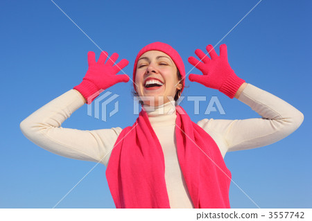 Young woman in red gloves Young woman in red gloves 3557742