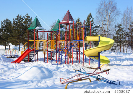 Children's playground in winter 3558087