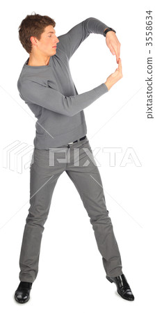 young man represent letter q young man represent letter q 3558634