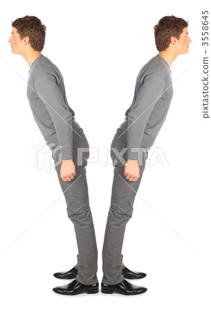 young man represent letter l young man represent letter l 3558645