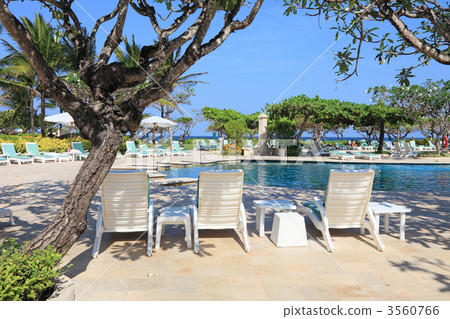 The resort hotel's poolside 3560766