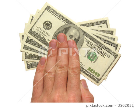 hand and dollars isolated on white backgrounds hand and dollars isolated on white backgrounds 3562031