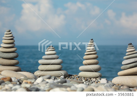 zen stones by sea 3563881