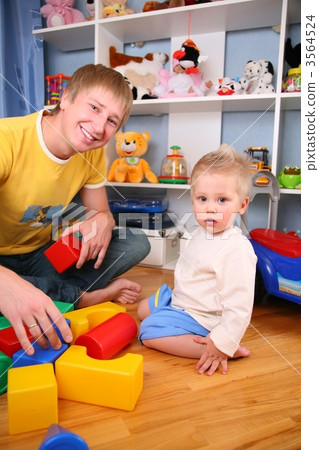 father and child in playroom 2 father and child in playroom 2 3564524
