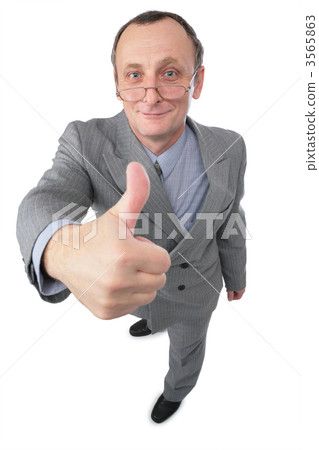 Man in grey suit gives gesture 2 Man in grey suit gives gesture 2 3565863