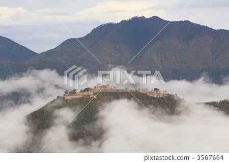 Takeda Castle floating in a cloudy sea 3567664