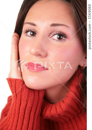portrait of girl in red sweater 3569060