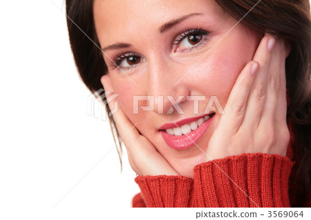 woman in red sweater 3569064