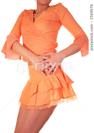 Girl in orange dresses 3569076
