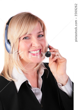 Middleaged woman with headset 2 3569262