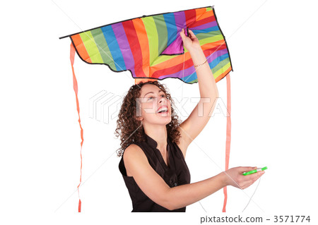 young woman with kite 3571774